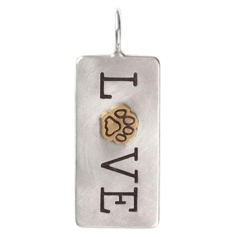 Love Paw Print ID Tag Charm