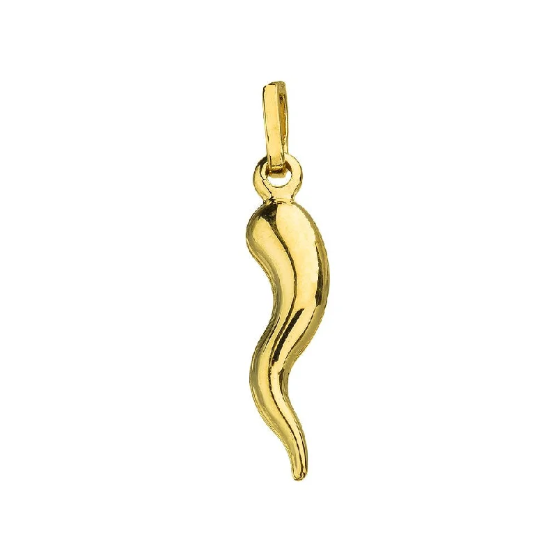 Jewelry America Polished 14k Yellow Gold Simple Cornicello Horn Charm Pendant