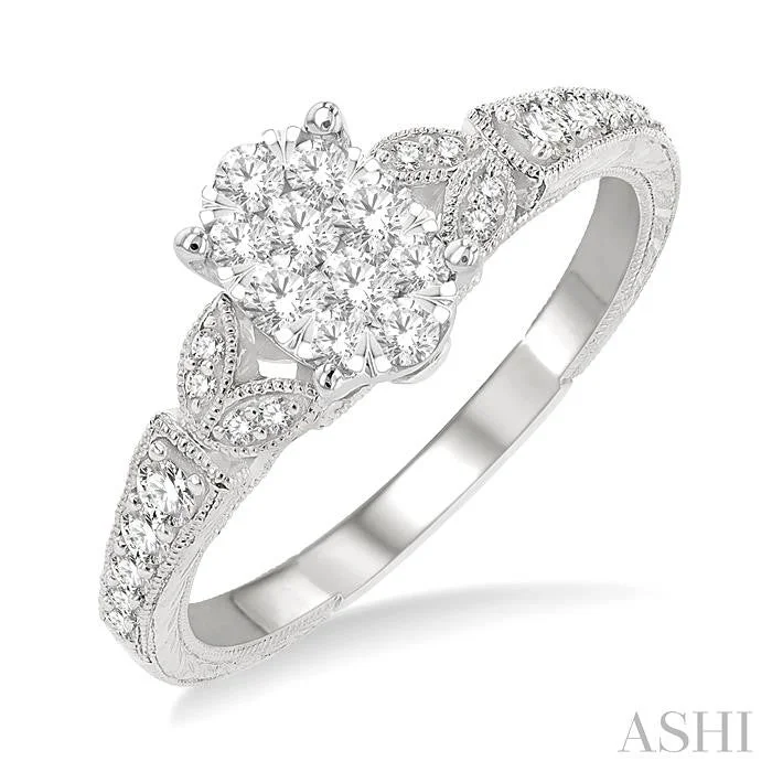 OVAL SHAPE LOVEBRIGHT DIAMOND ENGAGEMENT RING