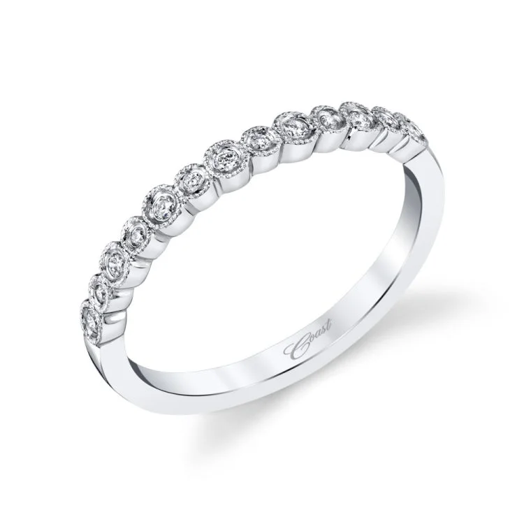 14 KT White Gold Fashion Band With 0.09 ctw