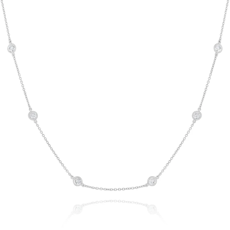 1 1/3 Carat Diamond by the Inch Necklace